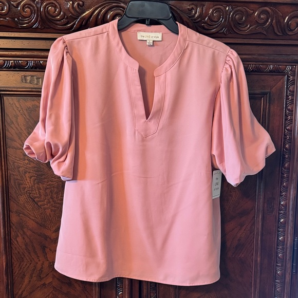 The Line Of Style Tops - The Line of Style Pink Balloon Sleeve Blouse